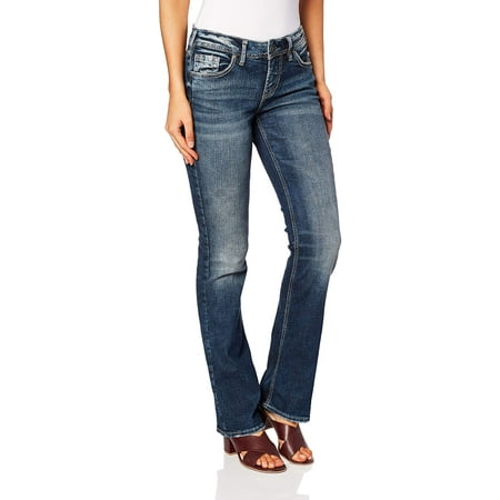 Silver Jeans Co. Womens Suki Curvy Fit Mid Rise Slim Bootcut | Walmart ...