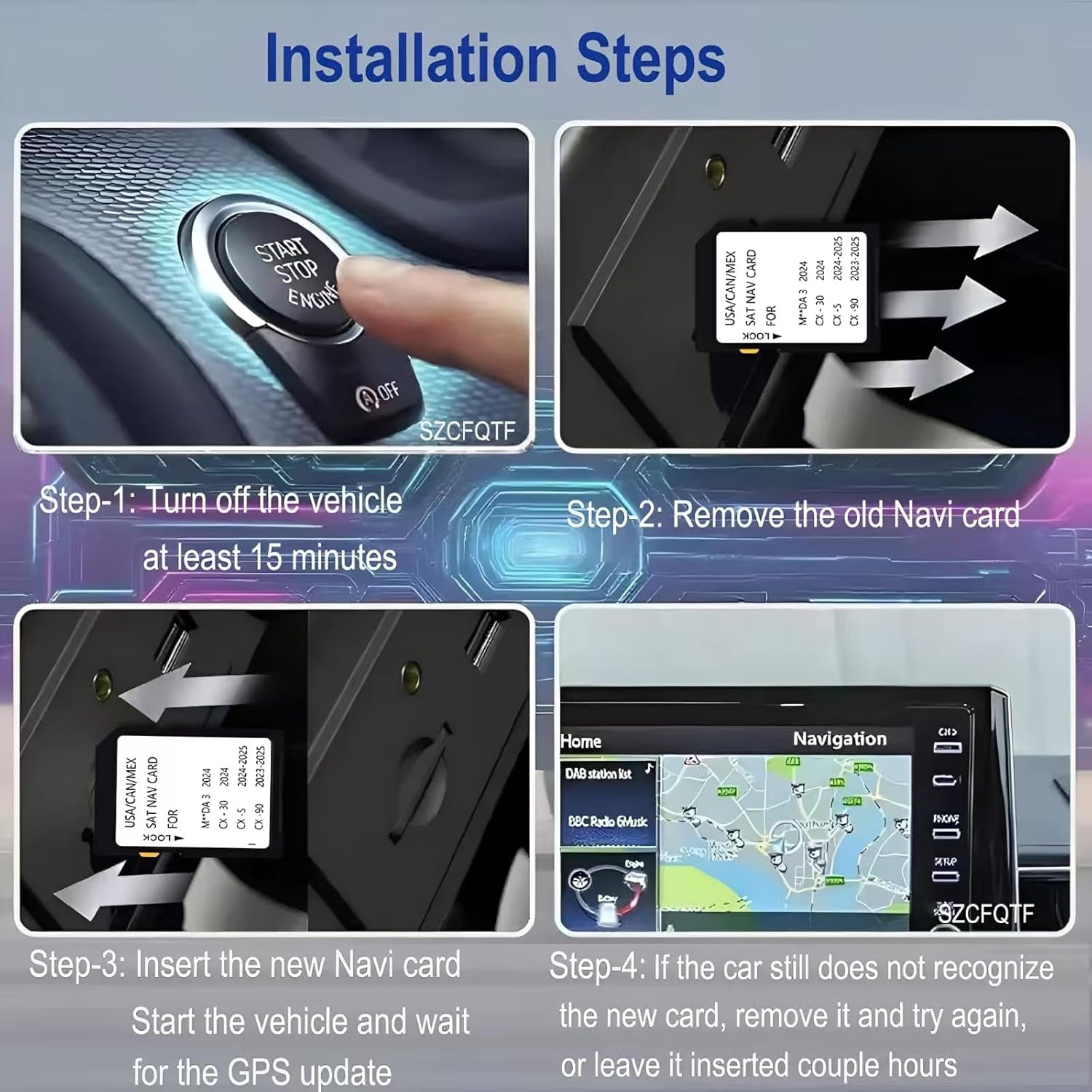 2025 Latest Navigation SD Card Compatible with Maz*da 3 2024, CX-5 2024-2025, CX-30 2024, CX-90 2023-2025 | USA Canada Mexico Offline Map