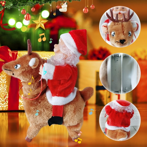 Juguete Santa Claus Cabalgando Venado, Figura Oficial, Adornos Navideños, Dcoración de Oficina, Festivo, Juguete para Hogar, Decoración de Interior, Adornos de Navidad, Accesorio de Fiesta,
