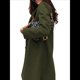 thumbnail image 3 of Abrigo de Guisante para Mujer, con Solapa y un Solo Botón, Cortavientos, Holgado, Informal, de Longitud Media, para Otoño e Invierno. Verde M, 3 of 7