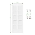 thumbnail image 3 of Interior White Primed Shaker 5 panel Solid Wood Core Bifold Closet Doors With Hardware Kit, 3 of 7