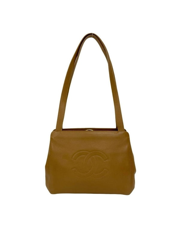 Pre-Owned Seal No. 5 CHANEL Coco Mark Caviar Leather Clasp Closure Semi-Shoulder Bag... (Good)