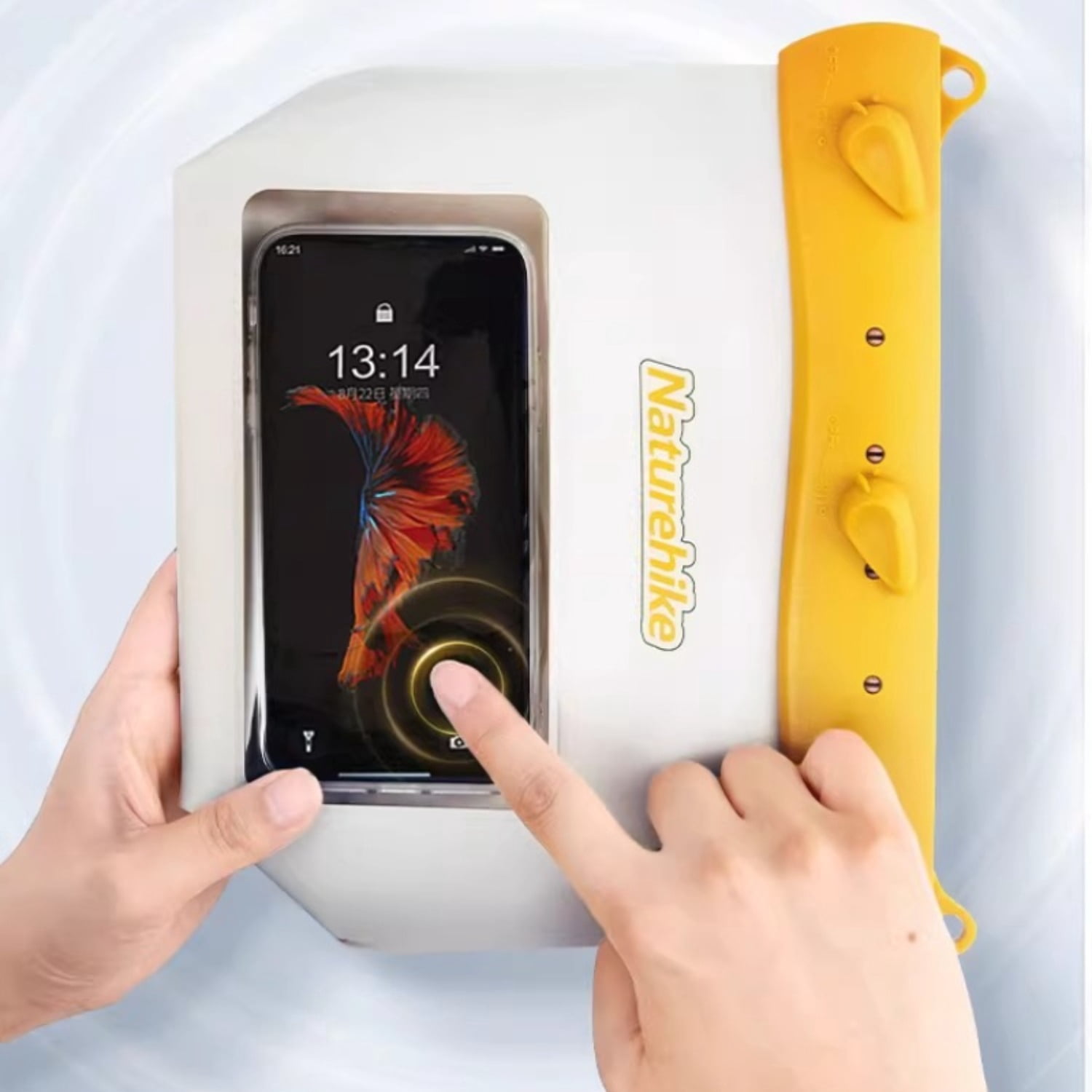 IPX8 Waterproof Phone Pouch, Floating Dry Bag with Touchscreen for Swimming Snorkeling Diving, Beach Essential.20 Meter Depth Waterproof Test