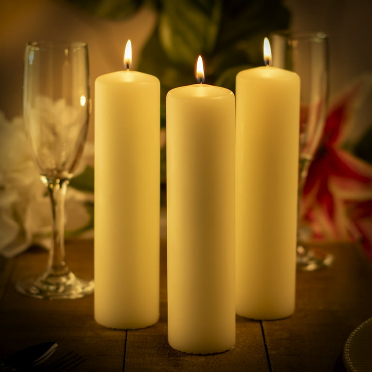 Hyoola Tall Taper Candles - 10 Inch - Etallic Titan - Dripless - 12