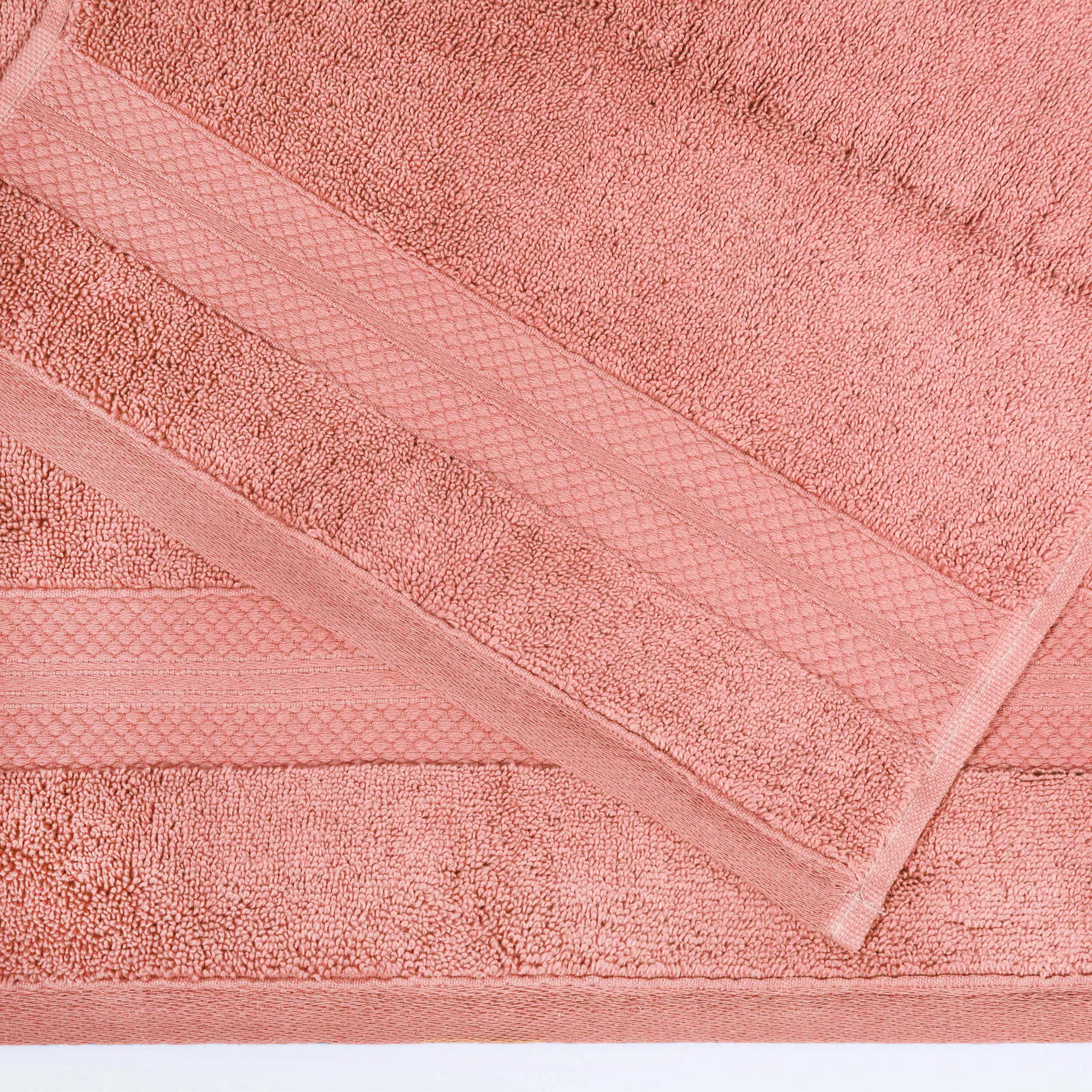 Superior Aria Turkish Cotton 12-Piece Towel Set, Ultra Soft Heavyweight Towels, Coral Pink