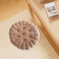 thumbnail image 4 of Cojín con forma de galleta, sencillo y moderno, para silla de tatami, sofá de dormitorio Caqui redondo, 4 of 7