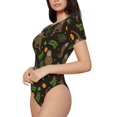 thumbnail image 2 of Yiaed Sloth Doing Yoga Print Women's Waist-Cinching Short-Sleeved Onesie,Elastic Onesiet,Snaps At Bottom,Easy To Put On And Take Off for Wome Bodysuit -X-Large, 2 of 8