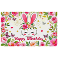 thumbnail image 3 of Adorable Bunny Themed Happy Birthday Banner with Floral Butterfly Decors Party Backdrop Photography Props Birthday Party Decorations Background, 3 of 8