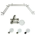 thumbnail image 1 of Jeshan 13/16" Double Bay Window curtain rod Adjustable 20"-36", 38"-72" - Satin Nickel,(ABay-57-5D), 1 of 4