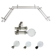 Caliendra Double Curtain Rod 3/4 inch dia. 120-170" - Antique Brass