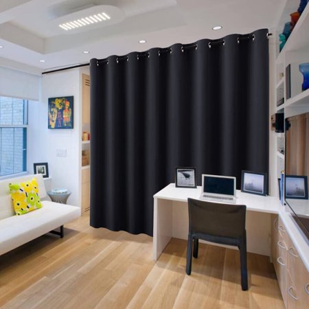 10 diy room divider ideas for small spaces Black Privacy Office Divider Panel Extra Wide Long Curtain, Premium