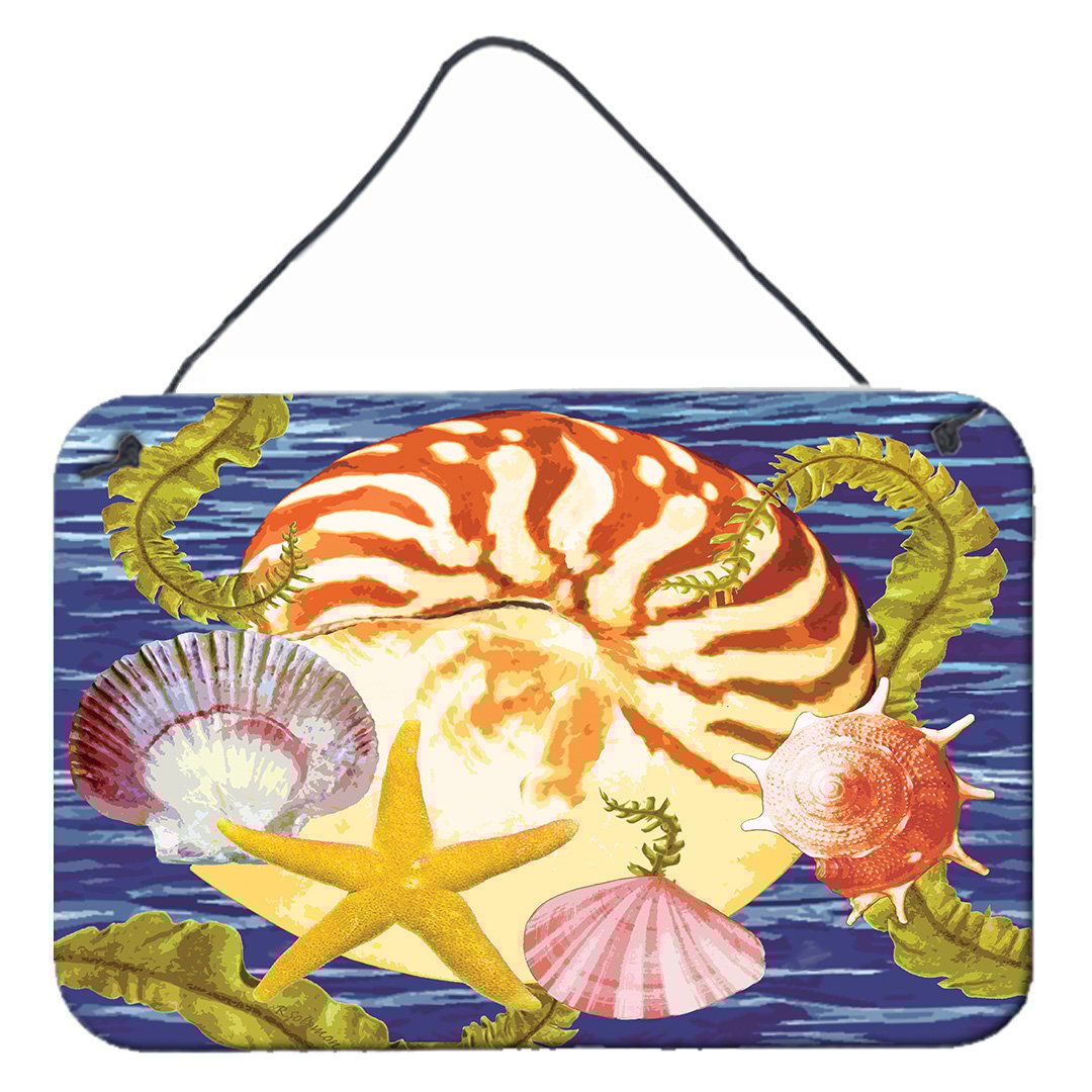 Carolines Treasures PRS4044DS812 Nautilus And Gulf And Sundial Wall or Door Hanging Prints  8x12 multicolor