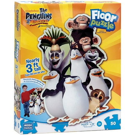 Mega Puzzles Penguins of Madagascar Floor Puzzle, 50 Pieces