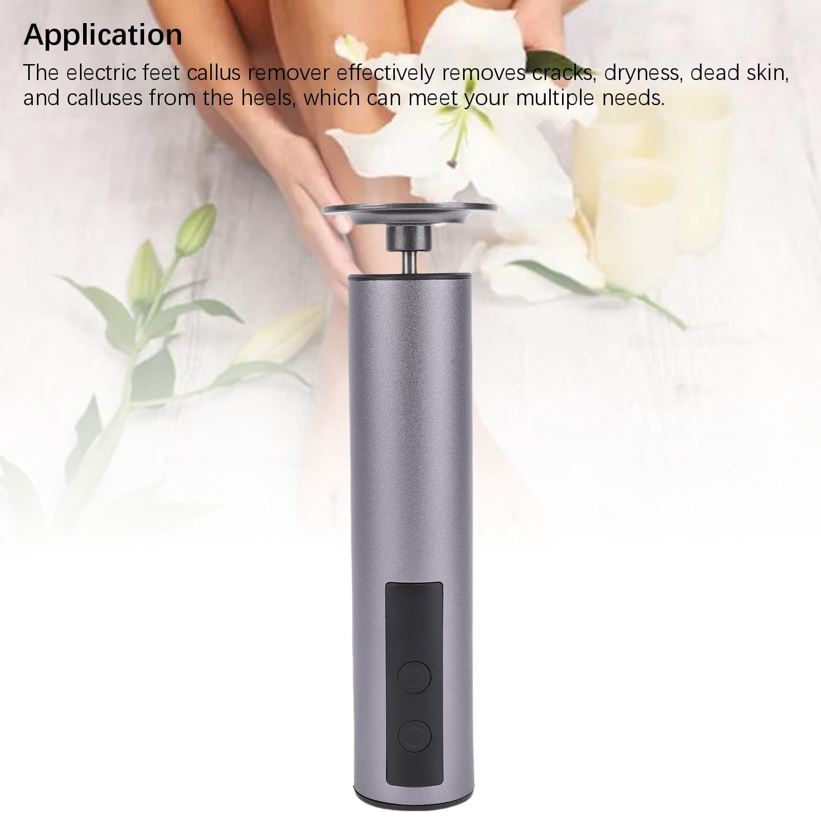 M Buder Electric Foot Grinder and Callus Remover, 2-in-1 Rechargeable Digital Display Foot File for Dead Skin, 7.09 inches / 18.0 cm Professional Pedicure Tool