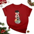 thumbnail image 2 of Jinhomg Womens Funny Christmas Shirts 2024 Novelty Snowman Graphic Xmas Tops Fall Winter Comfy Short Sleeve Round Neck Holiday Tees Limited Time Deal Red L, 2 of 6