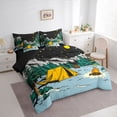 thumbnail image 2 of Catabedysis Starry Camping 7-Piece Twin Bedding,Bear Tent Print Bedding Comforter Set For Boys,Multicolor,Black Reversible, 2 of 7