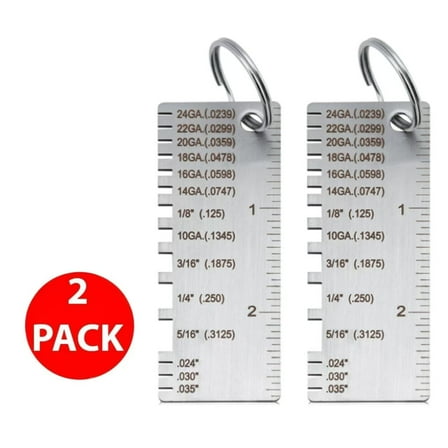 2PCS Thickness Gage Sheet Metal Gauge Measuring Tool Wire Gauge Stainless Steel