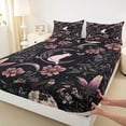 thumbnail image 3 of Homewish Boho Kawaii Cat Twin Sheet Sets for Teens, Groovy Flower Botanical Twin Fitted Sheet, Dreamy Stars Moon Galaxy Flat Sheet, Breathable Home Decor, 3pcs, 3 of 7