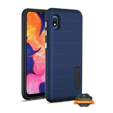 Samsung Galaxy A10E Phone Case [Shockproof] Drop-Protection Hard PC Soft Hybrid Impact Defender Heavy Duty Full-Body Protective Textured Armor Rubber Rugged TPU Cover BLUE for Galaxy A10 E /A102