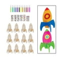 thumbnail image 1 of Recortes de Madera Sin Terminar Adornos de Rodajas de Madera Cohetes de Juguete Formas de Madera Artesanía de Bricolaje para Dibujar Suministros de Ca 12 Uds accesorios Macarena Cohetes sin terminar, 1 of 8