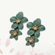 thumbnail image 3 of Hermosos pendientes de flores decorativos con forma de gota para mujer (verdes), 3 of 7