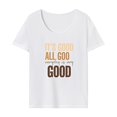 thumbnail image 1 of Camiseta de mujer Trajes de verano Ropa Casual Camiseta de cuello redondo simple para ir de compras S, 1 of 7