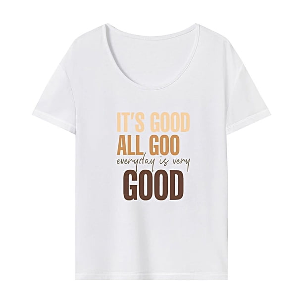 Camiseta de mujer Trajes de verano Ropa Casual Camiseta de cuello redondo simple para ir de compras S