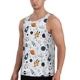 thumbnail image 2 of Easygdp Cartoon Planets Men's Tank Top, Sleeveless Muscle T Shirts, Breathable, Quick-Dry, Loose for Gym, Running, Fitness - Medium, 2 of 9