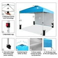 thumbnail image 4 of CROWN SHADES Canopy Tent, 10 x 10 Foot Portable Pop Up Outdoor Shelter with 1 Sidewall, Easy 1 Push Center Lock, UV Protection, and Carry Bag,Sky Blue, 4 of 8