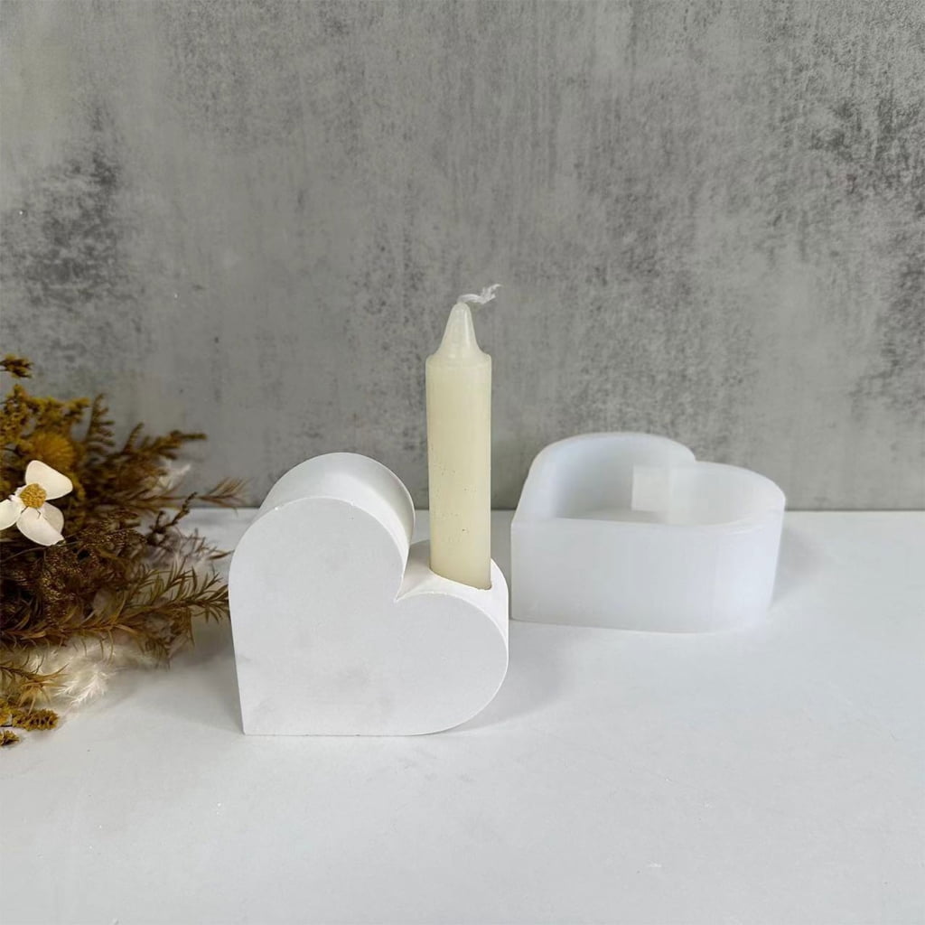 Oasiva Heart Candle Holder Mold for Making Candle Holder Ornament, Epoxy Resin Casting