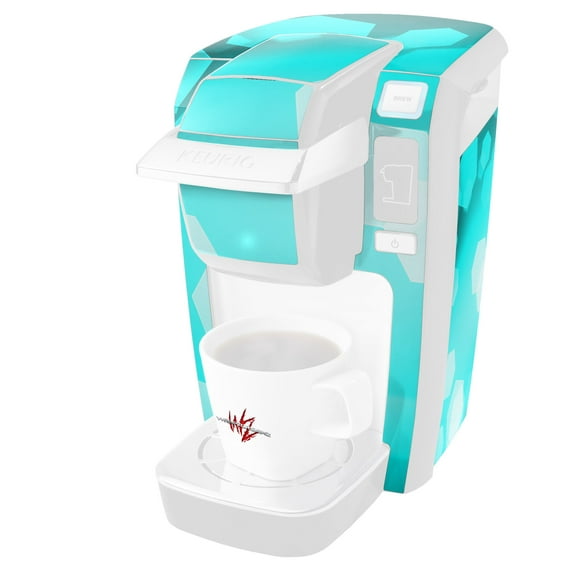 Bokeh Hex Neon Teal - Decal Style Vinyl Skin fits Keurig K10 / K15 Mini Plus Coffee Makers (KEURIG NOT INCLUDED)