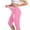 Pink, variant on BVnarty Women's Printed Denim-Look Capri Leggings, High Waist, Breathable Calf Length Outdoor Workout Pants Pink M