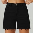 thumbnail image 5 of Afdoent Jean Shorts Womens High Waist Jean Shorts Wide Straight Leg Microelastic Long Denim Mom Shorts Comfy Trendy Beach Shorts, 5 of 9