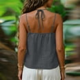thumbnail image 7 of FDGIU Women's Lace Trim V Neck Spaghetti Strap Camisole, Crinkled Woven Loose Sleeveless Casual Tank Top, 7 of 7