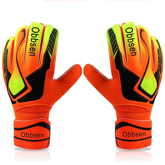 Obbsen Youth&Adults Soccer Goalie Gloves with Finger Protection, Soccer Goalkeeper Gloves for Kids, 3 Colors, Size 5/6/7/8/9/10
