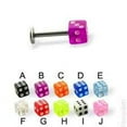 thumbnail image 2 of Dice Lip Ring Flat Back With Bezel 16G (1.2mm) Acrylic (Packaged Deal (9) Pieces B/4/5, 2 of 3