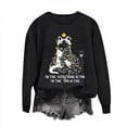 thumbnail image 5 of BXJX Women's Round Neck Christmas Print Sweatshirt- Loose Fit Casual Holiday Winter Christmas Pullover Tops Black Size XS, 5 of 8