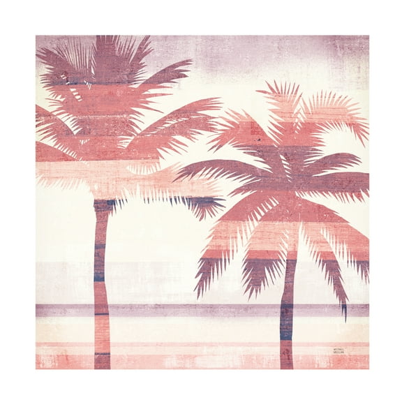 Trademark Fine Art 'Beachscape Palms III Pink Purple' Canvas Art by Michael Mullan