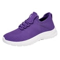 thumbnail image 2 of AUDeals Women Non Slip Sneakers, Breathable Lightweight Walking Shoes, Casual Shoes for Travel and Work (Purple, 6), 2 of 9
