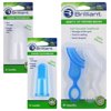 Brilliant Infant Brush Bundle - Soft Silicone Finger and Baby’s First Toothbrushes, Blue-Clear, 4pk
