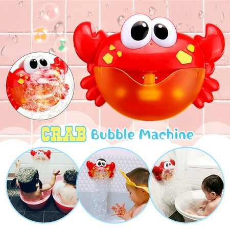 Plastic Baby Toys - Crab Bubble Machine Music Bubble Maker Bath Baby Bath Shower Fun Red Plastic Toy