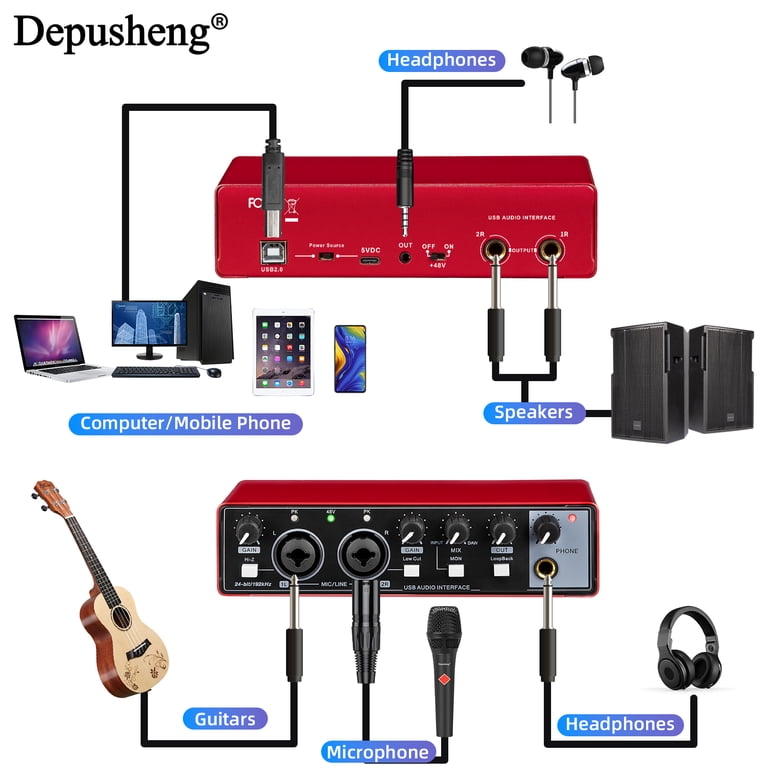 Depusheng MD22 Audio Interface Studio Record Professional