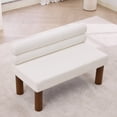 thumbnail image 1 of Oversized Modern Minimalist Bench, Armless Design, Wooden Frame, Ideal For Dining Room/bedroom/entryway,White, 1 of 11