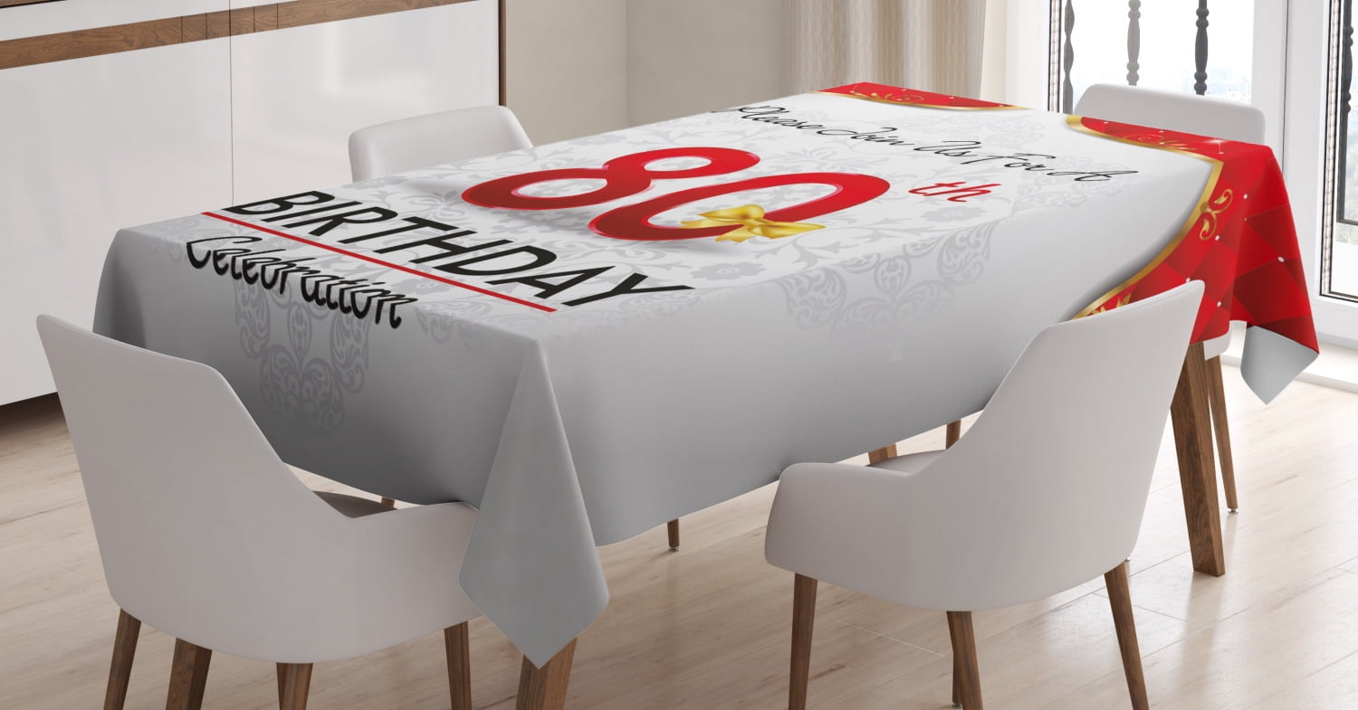 Ambesonne Abstract Tablecloth Rectangular Table Cover, Birthday Party