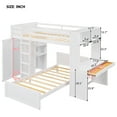 thumbnail image 3 of Harper & Bright Designs Twin Over Twin Bunk Bed with Desk, Solid Wood Bunk Bed with Storage Shelves and Wardrobe, Twin Size Loft Bed with a Stand-Alone Bed, White, 3 of 14