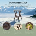thumbnail image 5 of WestinTrends Malibu 3-Piece Outdoor HDPE Folding Patio Bistro Table and Chairs, Dark Brown, 5 of 14