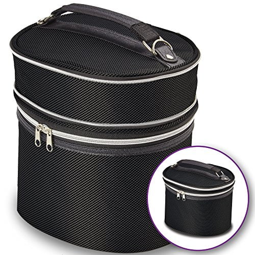 Black Wig Travel Carrying Case Lightweight and Portable Travelling