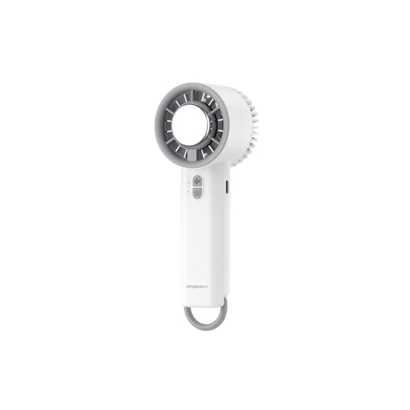 Handheld Fan Digital Display High Speed 1 Pack Mini Portable USB Fan with Charging Cable White for Outdoor Travel Camping Hiking Home Office Personal Cooling Use
