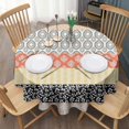 thumbnail image 3 of Round Waterproof Tablecloth 60×60 Inch, Boho Style Reusable Indoor/Outdoor Durable Table Cover for Party Kitchen Dinner Room Decor, 3 of 6