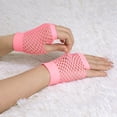 thumbnail image 5 of Unique Bargains Ladies Magenta Fish Net Fingerless Short Gloves Pair M, 5 of 5